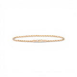 Pulsera de cuerda semirrígida de oro amarillo de 10K y 2,50 mm