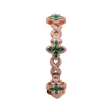 14K ROSE GOLD GREEN SAPPHIRE CROSS 12.33 CTW. DIAMOND BRACELET
