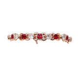 14K ROSE GOLD INFINITY RED SAPPHIRE BOX 12.16 CTW. DIAMOND BRACELET