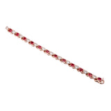 14K ROSE GOLD INFINITY RED SAPPHIRE BOX 12.16 CTW. DIAMOND BRACELET