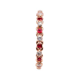 14K ROSE GOLD INFINITY RED SAPPHIRE BOX 12.16 CTW. DIAMOND BRACELET