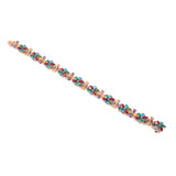 14K Rose Gold Infinity Color Flower Bracelet 25.00 Carat Diamond