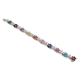 14K WHITE GOLD INFINITY COLOR FLOWER 23.00 CTW. DIAMOND BRACELET