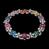 14K WHITE GOLD INFINITY COLOR FLOWER 23.00 CTW. DIAMOND BRACELET