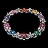 14K WHITE GOLD INFINITY COLOR FLOWER 23.00 CTW. DIAMOND BRACELET