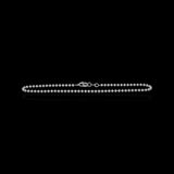 Pulsera semirrígida de oro blanco de 10 quilates con eslabones de bola de 1,80 mm