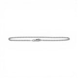 Pulsera semirrígida de oro blanco de 10 quilates con eslabones de bola de 1,80 mm