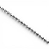 Pulsera semirrígida de oro blanco de 10 quilates con eslabones de bola de 1,80 mm