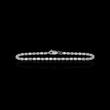 10K White Gold Semi Solid Pill Link Bracelet 2.75 mm