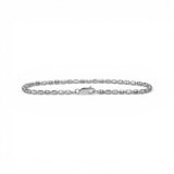 10K White Gold Semi Solid Pill Link Bracelet 2.75 mm