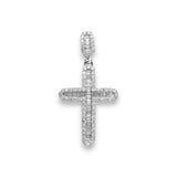 Colgante de cruz con diamantes en halo de oro blanco de 14 quilates y 2,79 quilates