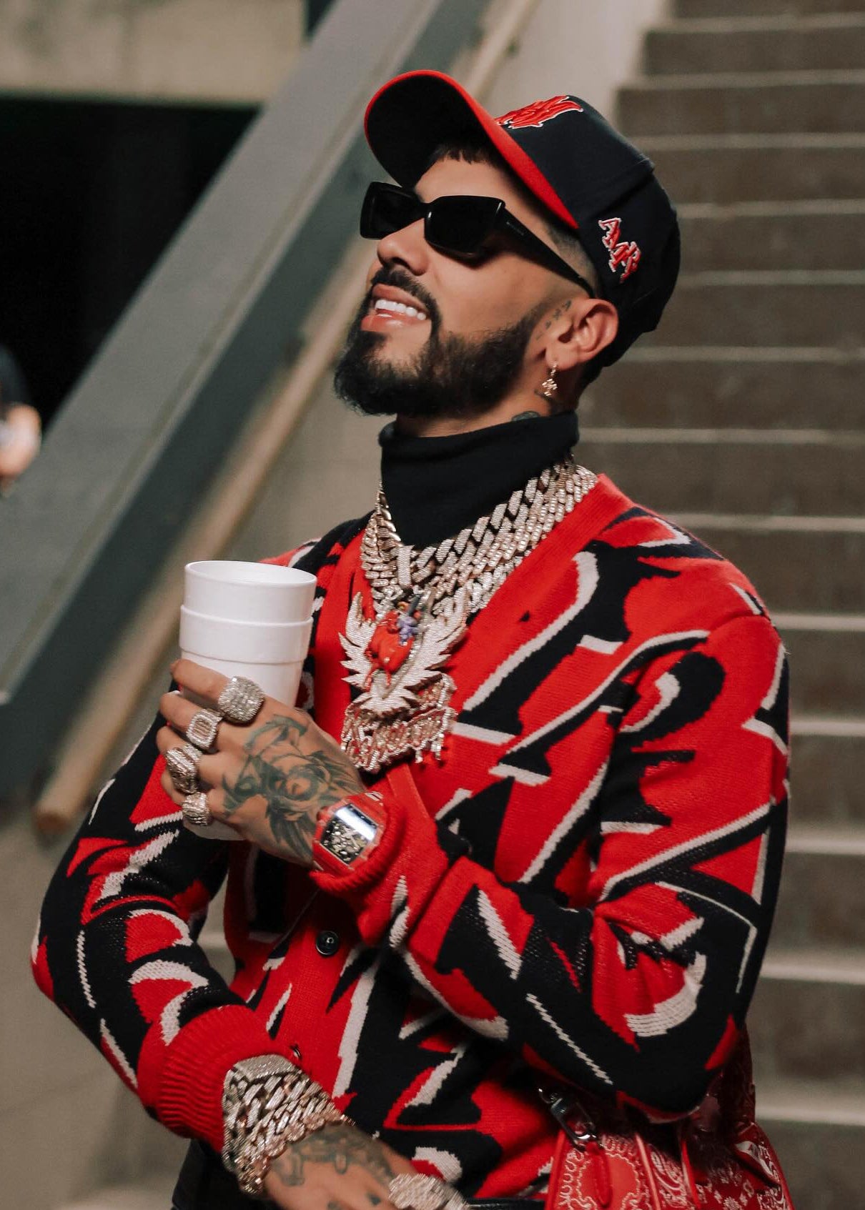 Anuel AA Wearing El Russo & Co Custom chains and bracelets