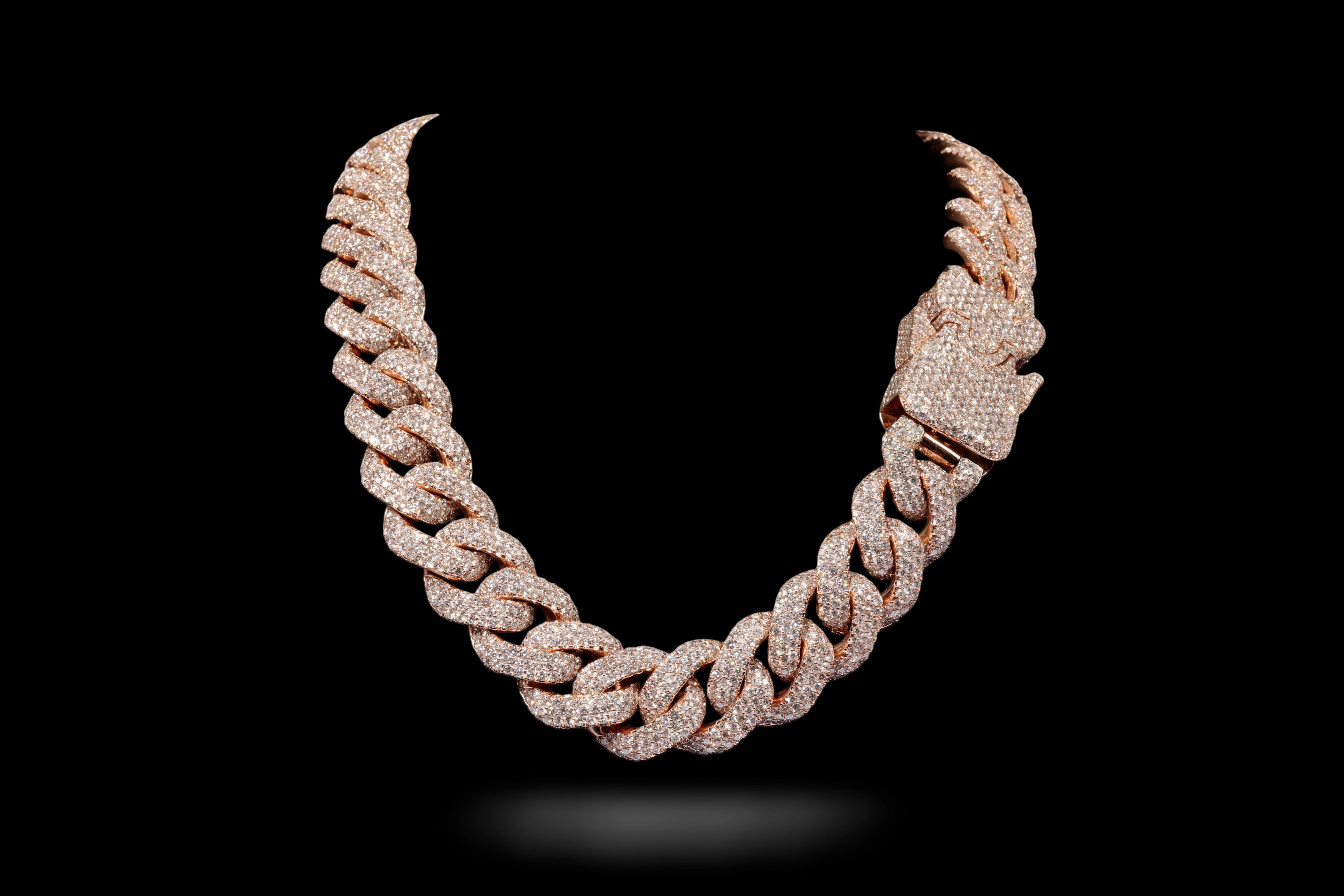 Rose Gold Diamond Cuban Link Chain