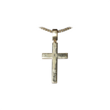 14K Yellow Gold Crucifix Jesus Cross Charm 6.18 ctw. Emerald Cut Diamond Pendant