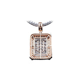 14K Two-Tone Gold DogTag Charm 4.81 ctw. Baguette & Round Diamond Pendant