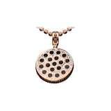 14K Rose Gold Halo Custer Prong Set Round Charm 4.38 ctw. Round Diamond Pendant