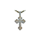 14K Yellow Gold Clover Cross Charm 1.74 ctw. Round Diamond Pendant