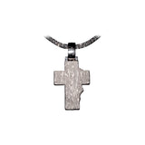 14K White Gold Solid Cross Jesus Face Charm 1.71 ctw. Emerald Cut Diamond Pendant