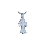 14K White Gold Clover Crown Pave Cross Charm 5.00 ctw. Round Diamond Pendant