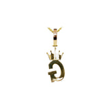 14K Yellow Gold Large Crown LETTER G 8.00 ctw. Round Diamond Pendant