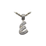 14K Yellow Gold Medium Cursive LETTER E 1.50 ctw. Baguette & Round Diamond Pendant