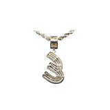 14K Yellow Gold Medium Cursive LETTER E 1.50 ctw. Baguette & Round Diamond Pendant