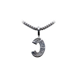 14K White Gold Medium LETTER C 1.50 ctw. Baguette & Round Diamond Pendant