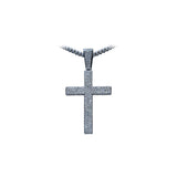 14K White Gold Pave Religious Cross Charm 7.71 ctw. Round Diamond Pendant