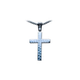 14K White Gold Pave Religious Cross Charm 7.71 ctw. Round Diamond Pendant