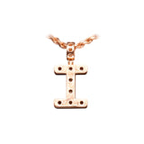 14K Rose Gold Medium LETTER I 1.38 ctw. Baguette & Round Diamond Pendant