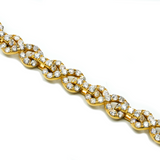 Enlace INFINITY de oro amarillo de 14 quilates de 17,11 CTW. Pulsera de diamantes