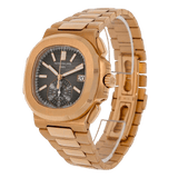 Patek Philippe Nautilus - Rose Gold Black Dial Chronograph Watch 59801R-001