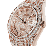 Rolex Datejust 39 - Pearlmaster Rose Gold Factory Diamond Paved Watch 86405RBR